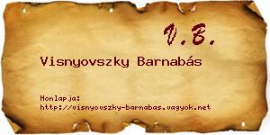 Visnyovszky Barnabás névjegykártya